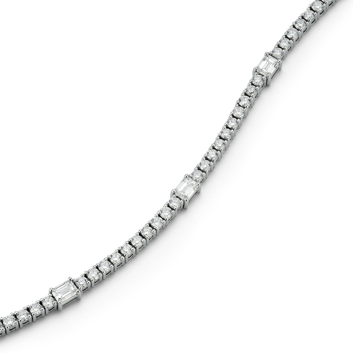 Diamond Tennis Bracelet with Emerald Diamonds