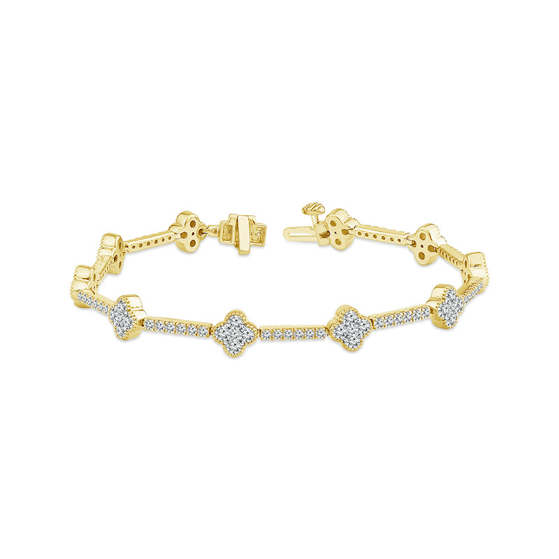 Diamond Bracelet 3 ct tw Round 14k White Gold
