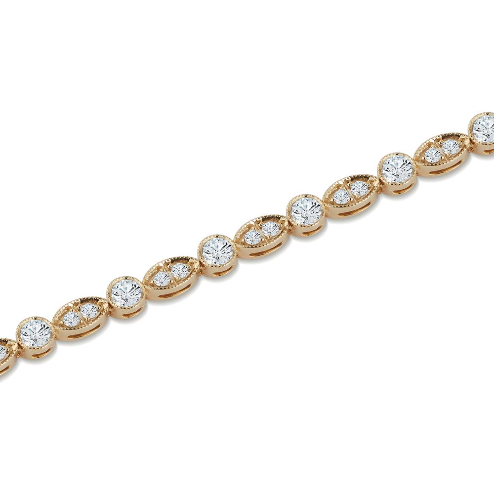 Oval and Round Shape Diamond Bracelet
