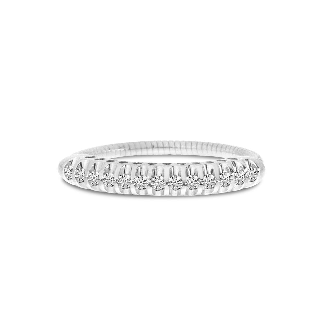 Brevani 1/4 Carat White Gold Flexible Ring