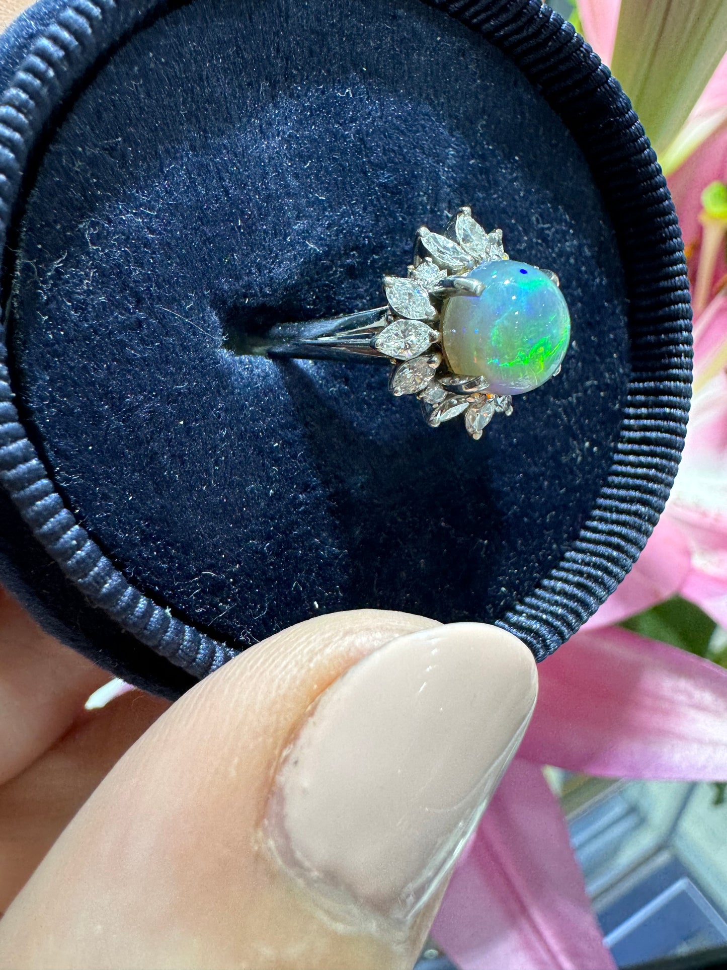 Australian Black Opal Ring