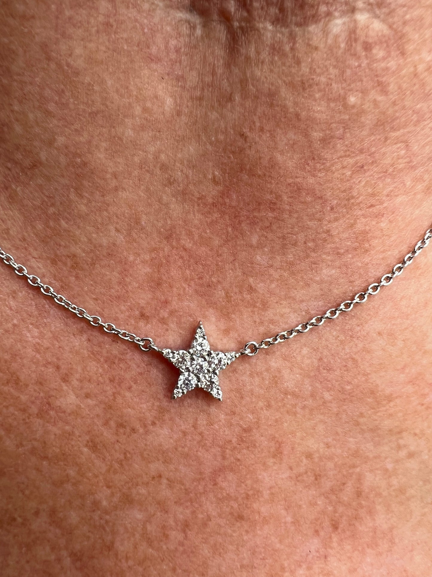 White Gold Diamond Star Necklace