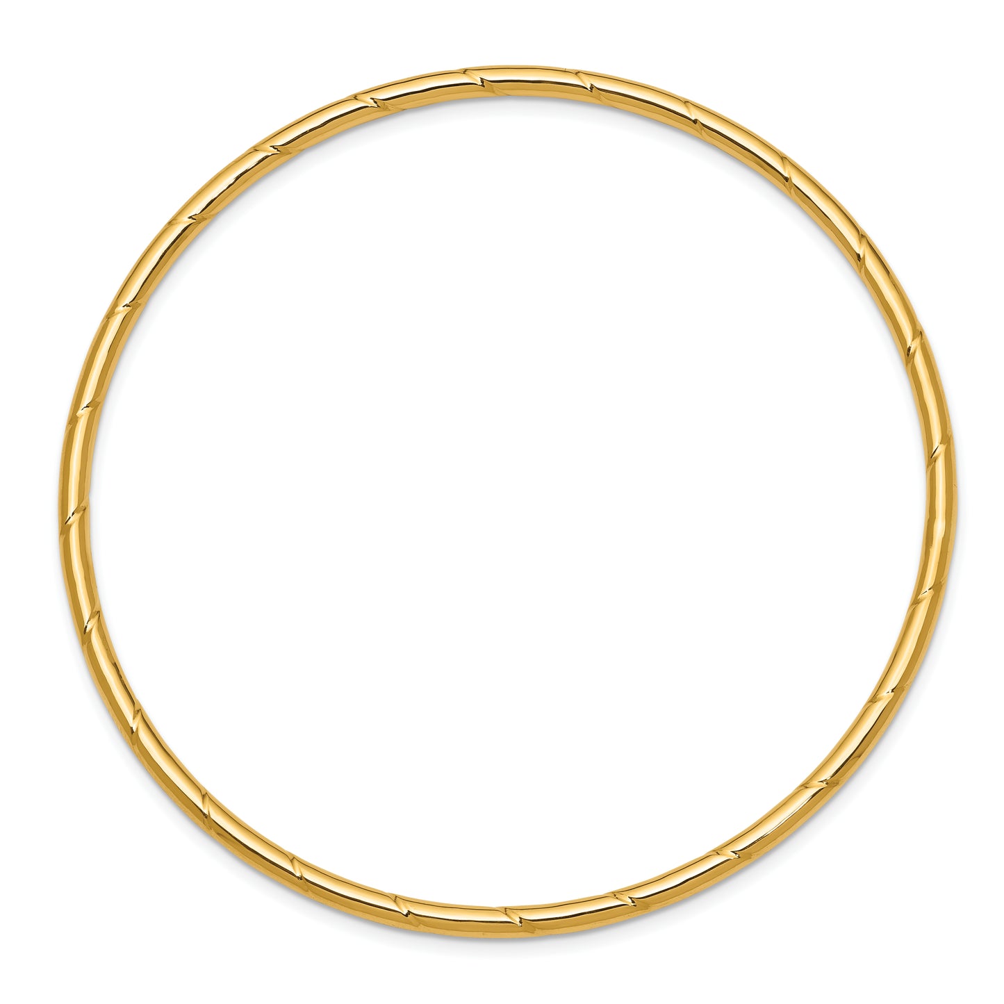 14k 2.5mm Grooved Slip-on Bangle
