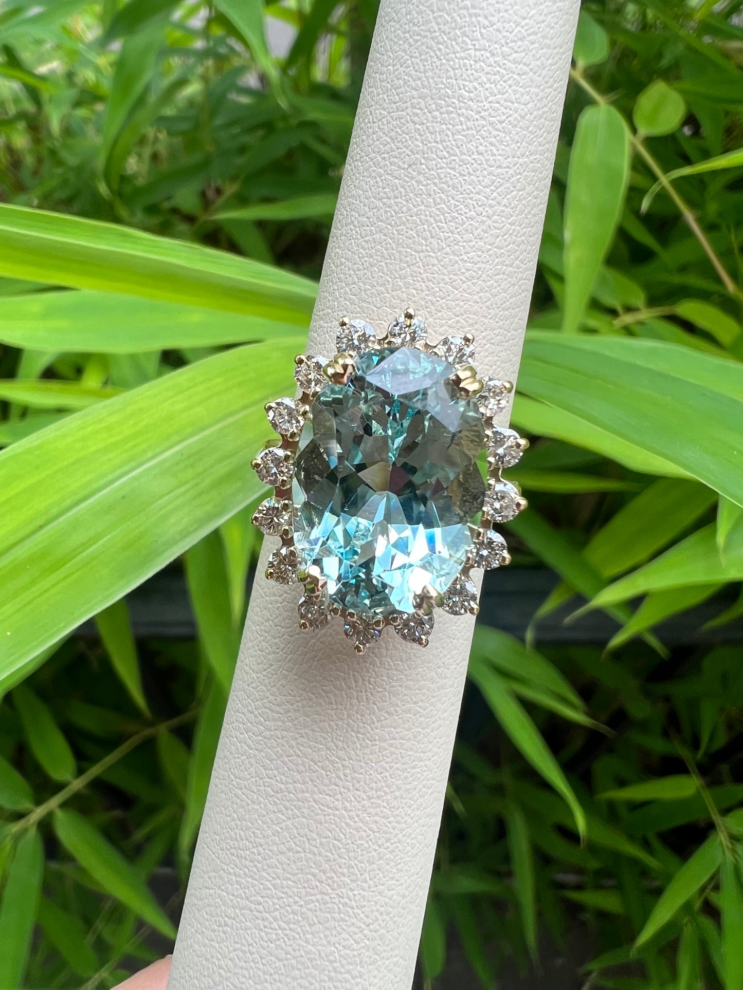 10 Carat Aquamarine Diamond Ring