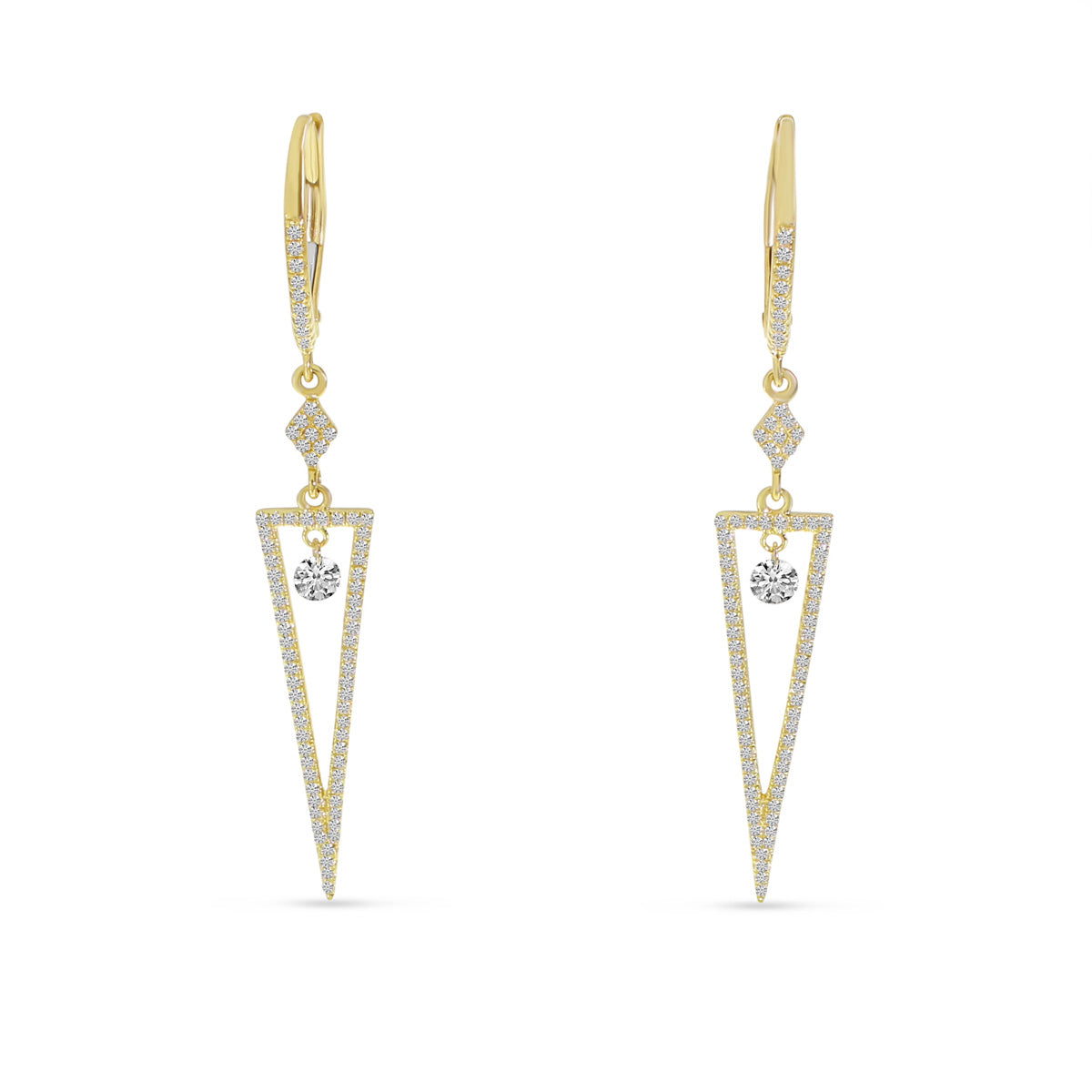 Brevani Dashing Diamond triangle Earrings