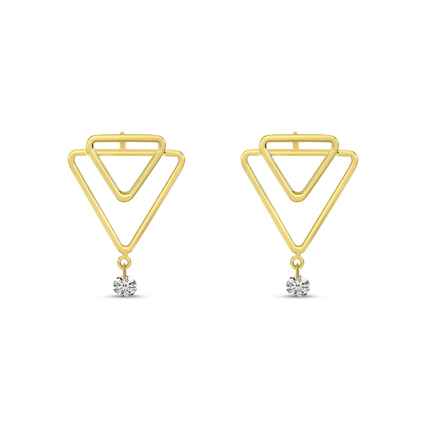 Brevani Dashing Diamond Double Triangle Earrings
