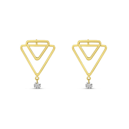 Brevani Dashing Diamond Double Triangle Earrings