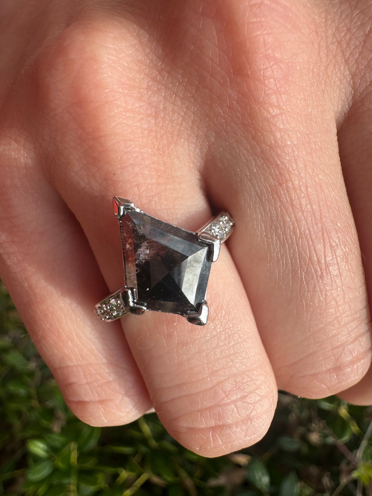 Kite Salt and Pepper Diamond Ring