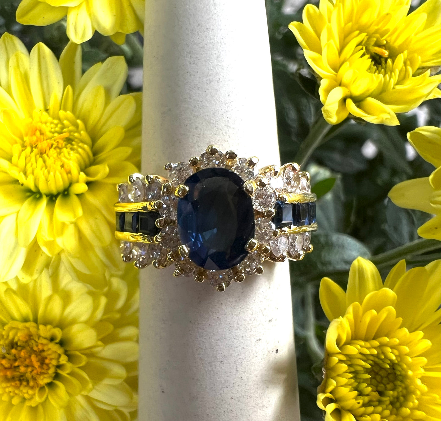 Sapphire Diamond Estate Ring