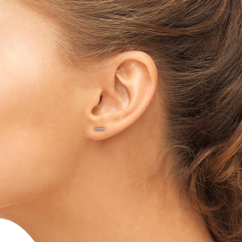 Small Diamond Bar Stud Earrings