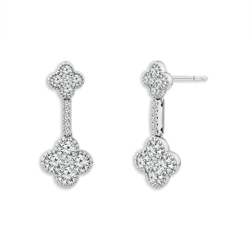 Diamond Fashion Earrings 2 ct tw 14k White Gold