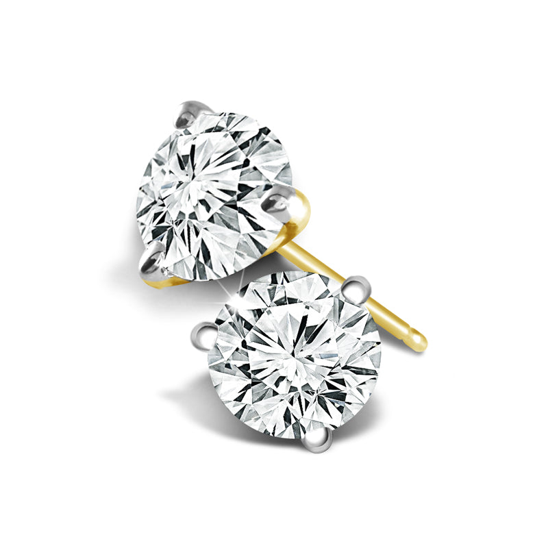 Diamond Solitaire Earrings 0.90 ct tw 14k White Gold