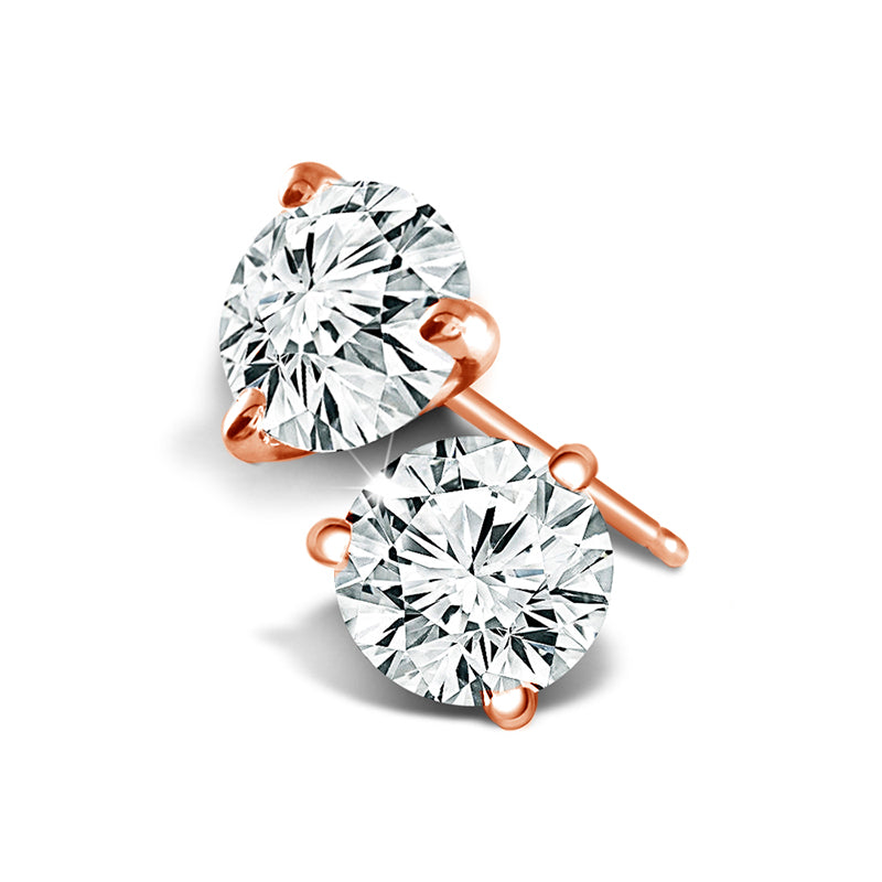 Diamond Solitaire Earrings 1.25 ct tw 14k White Gold