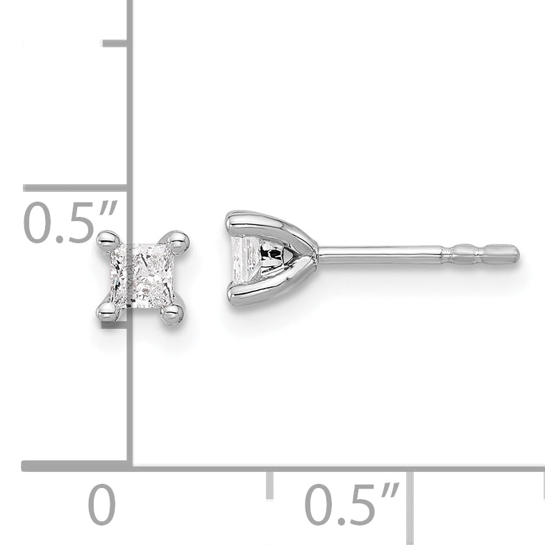 14kw .25ctw VS DEF Lab Grown Princess Diamond 4 Prong Earrings