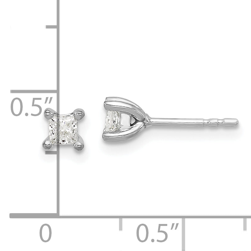 14kw .33ctw VS DEF Lab Grown Princess Diamond 4 Prong Earrings