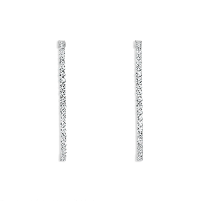 Diamond Hoops Earrings 2.00 ct tw 14k White Gold