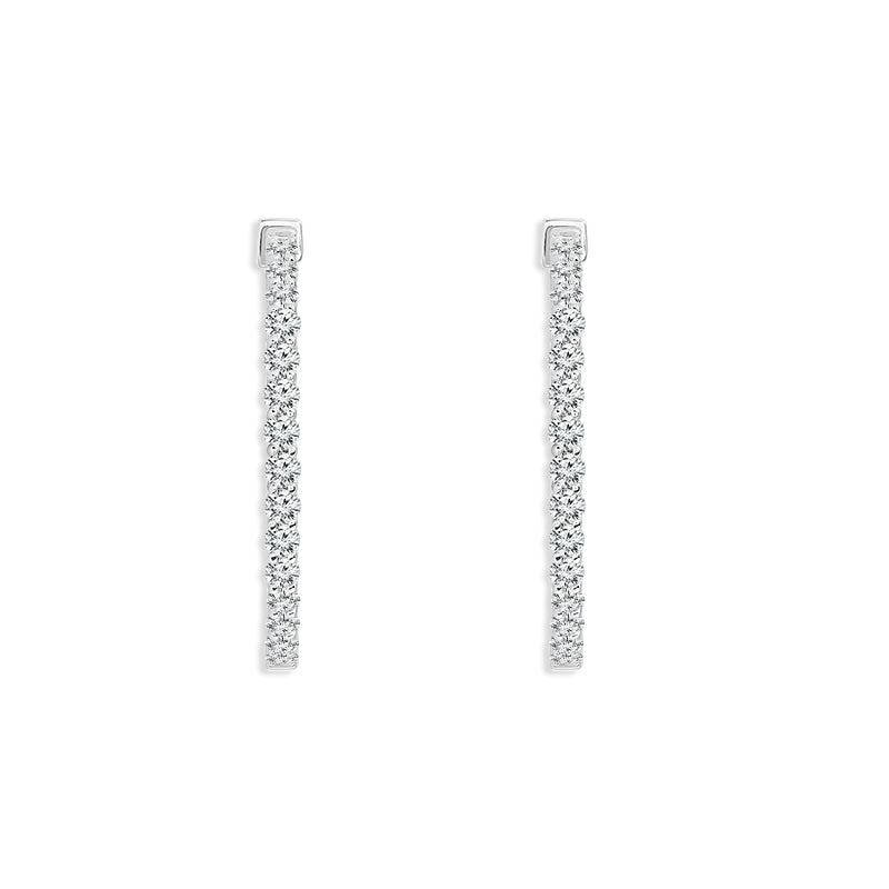 Diamond Hoops Earrings 1.00 ct tw 14k White Gold
