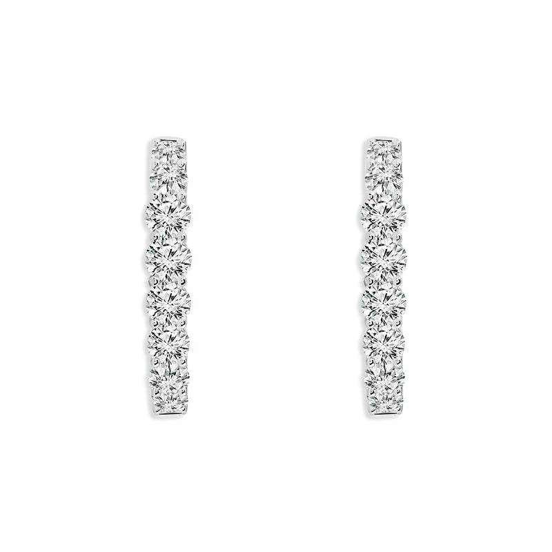 Diamond Hoops Earrings 5.00 ct tw 14k White Gold