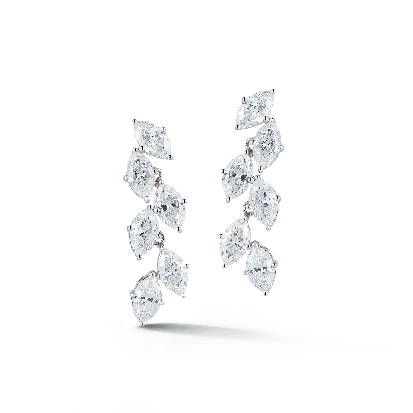 Marquise Diamonds Leaf Earrings
