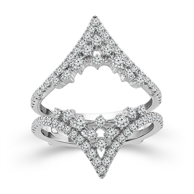Diamond Fashion Guard Ring 0.75 ct tw 14k White Gold