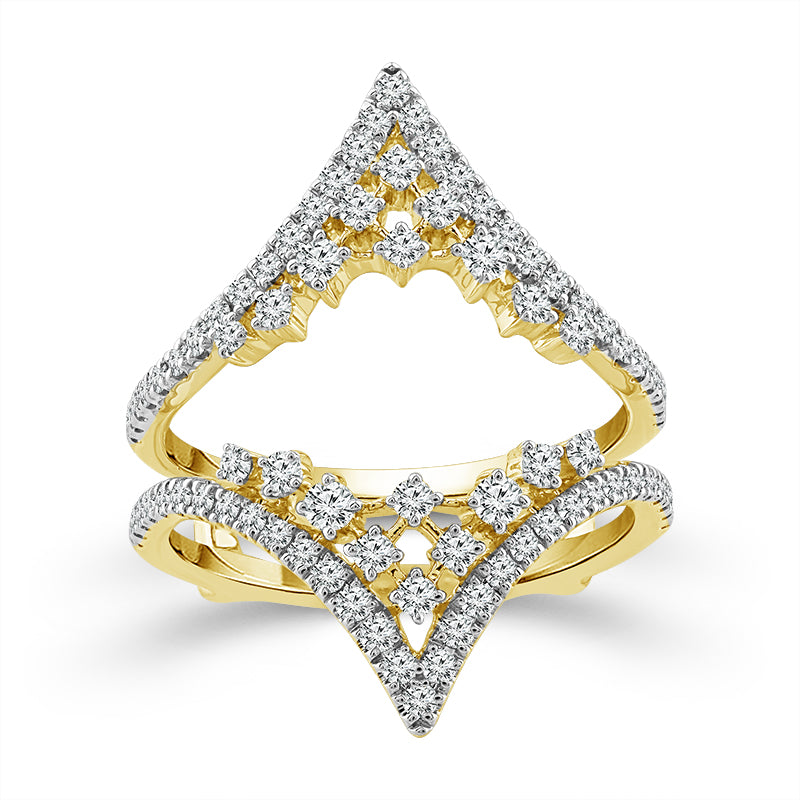 Diamond Fashion Guard Ring 0.75 ct tw 14k White Gold