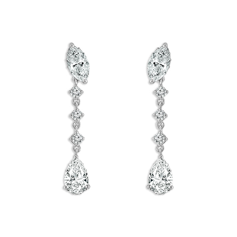 Diamond Fashion Earrings 2.25 ct tw 14k White Gold