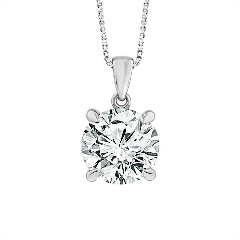 Diamond Solitaire Pendant 2 ct tw 14k Yellow Gold