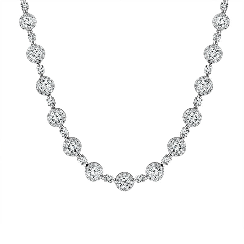Diamond Fashion Necklace 13 ct tw 14k White Gold