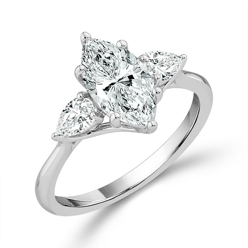 Diamond 3-Stone Ring 1.90 ct tw 14k White Gold