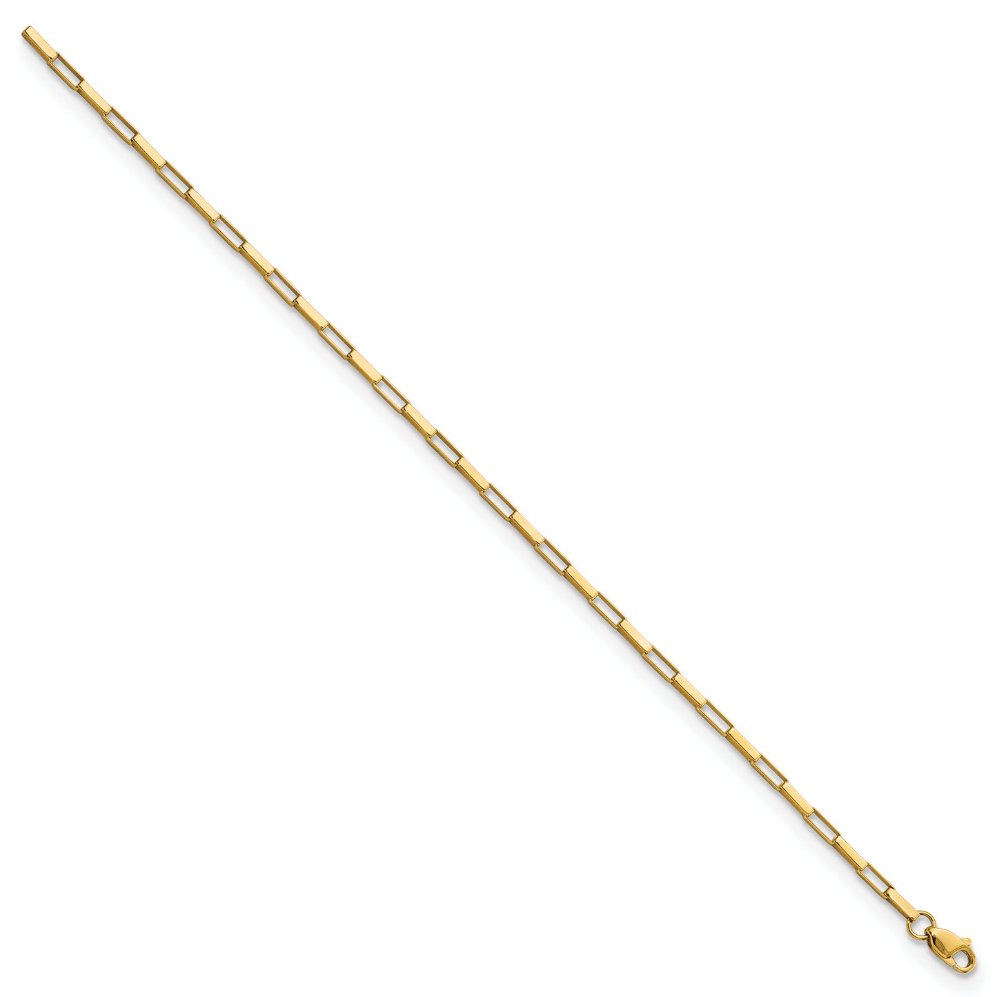 14K Polished Fancy Box Links 7.5in Bracelet