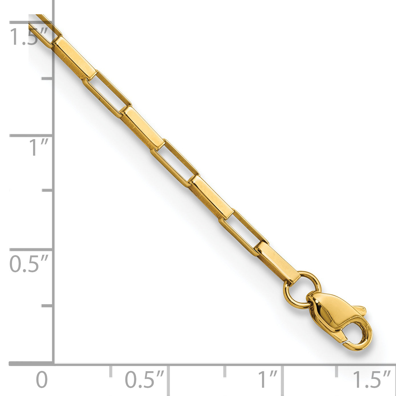 14K Polished Fancy Box Links 7.5in Bracelet