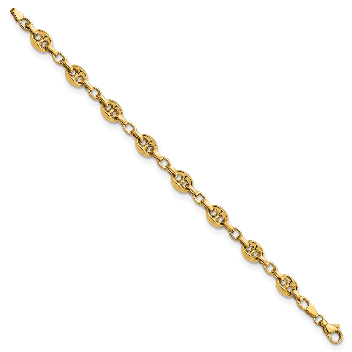 14K Polished Fancy Link 7.75in Bracelet