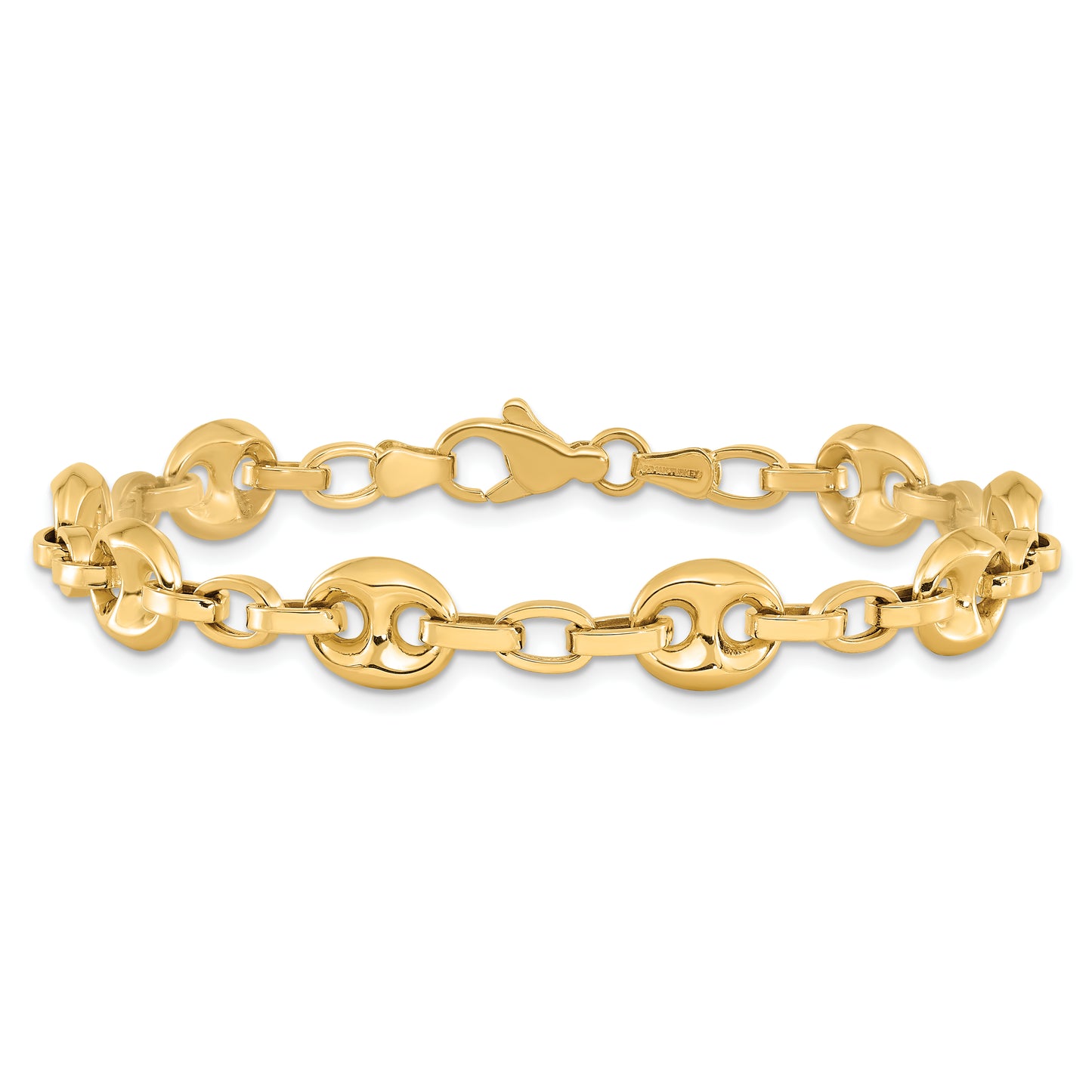 14K Polished Fancy Link 7.75in Bracelet