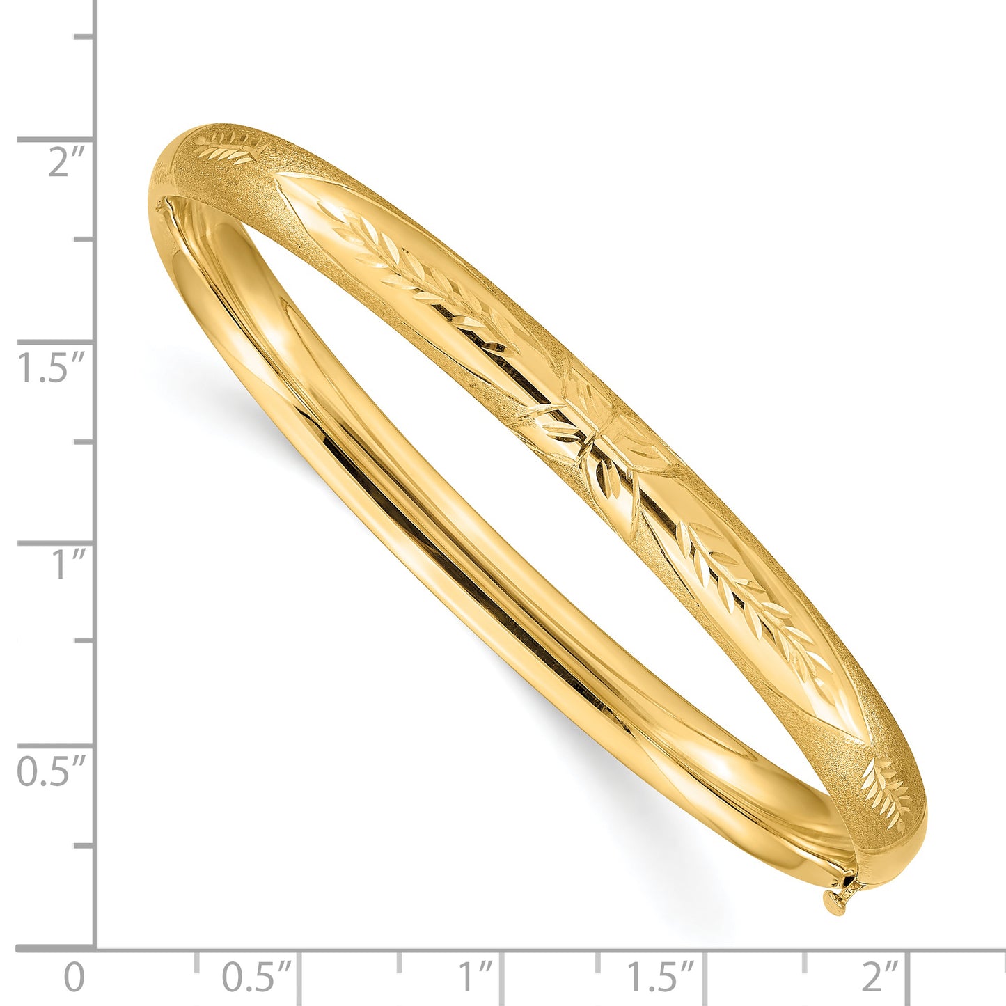 14k 4/16 Oversize Florentine Engraved Hinged Bangle Bracelet