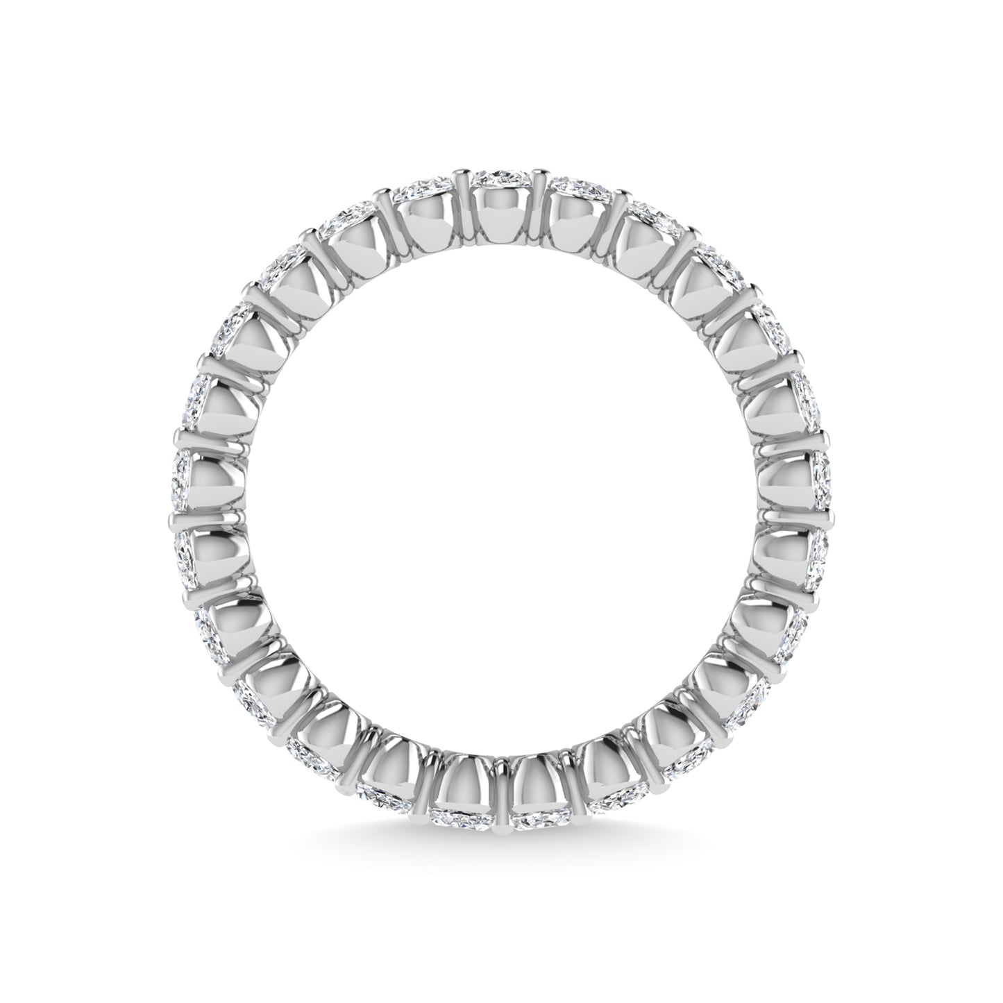 14K White Gold Diamond 2 1/2 Ct.Tw. Oval Shape Full Eternity Band (Size 7)