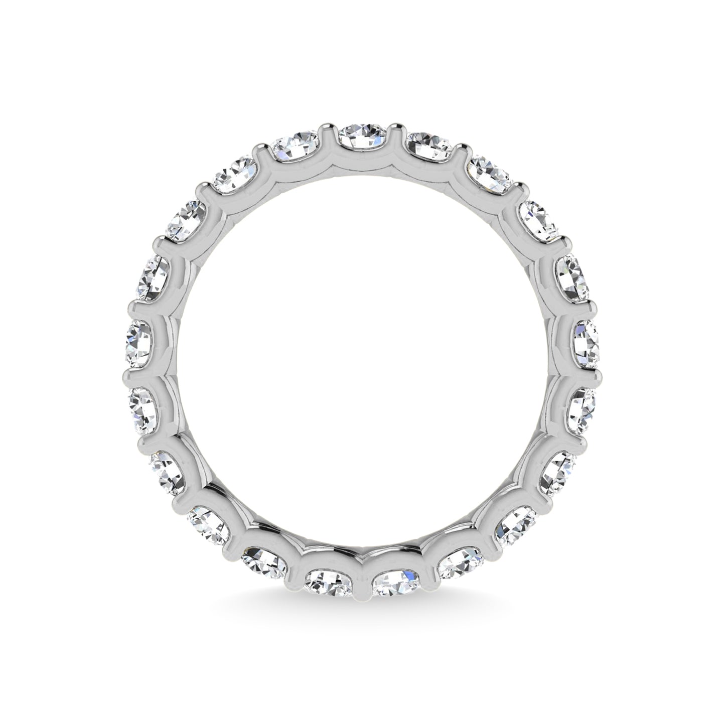 14K White Gold Diamond 2 7/8 Ct.Tw. Round Shape Full Eternity Band (Size 7)