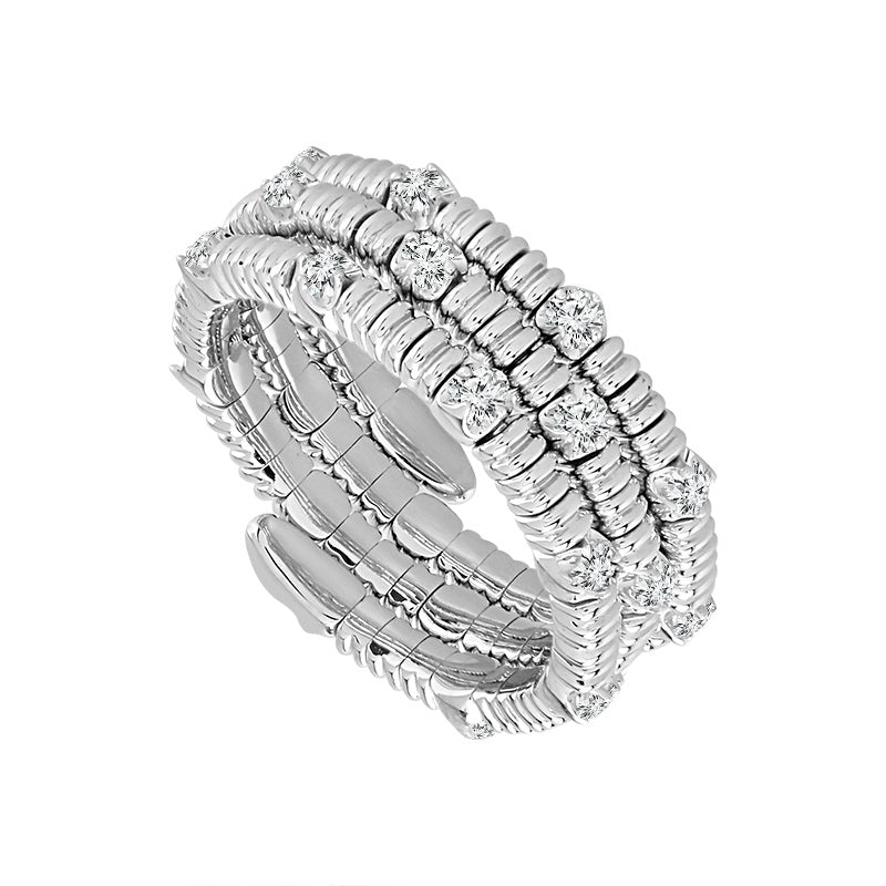 1/4 Carat Diamond White Gold Flexible Ring