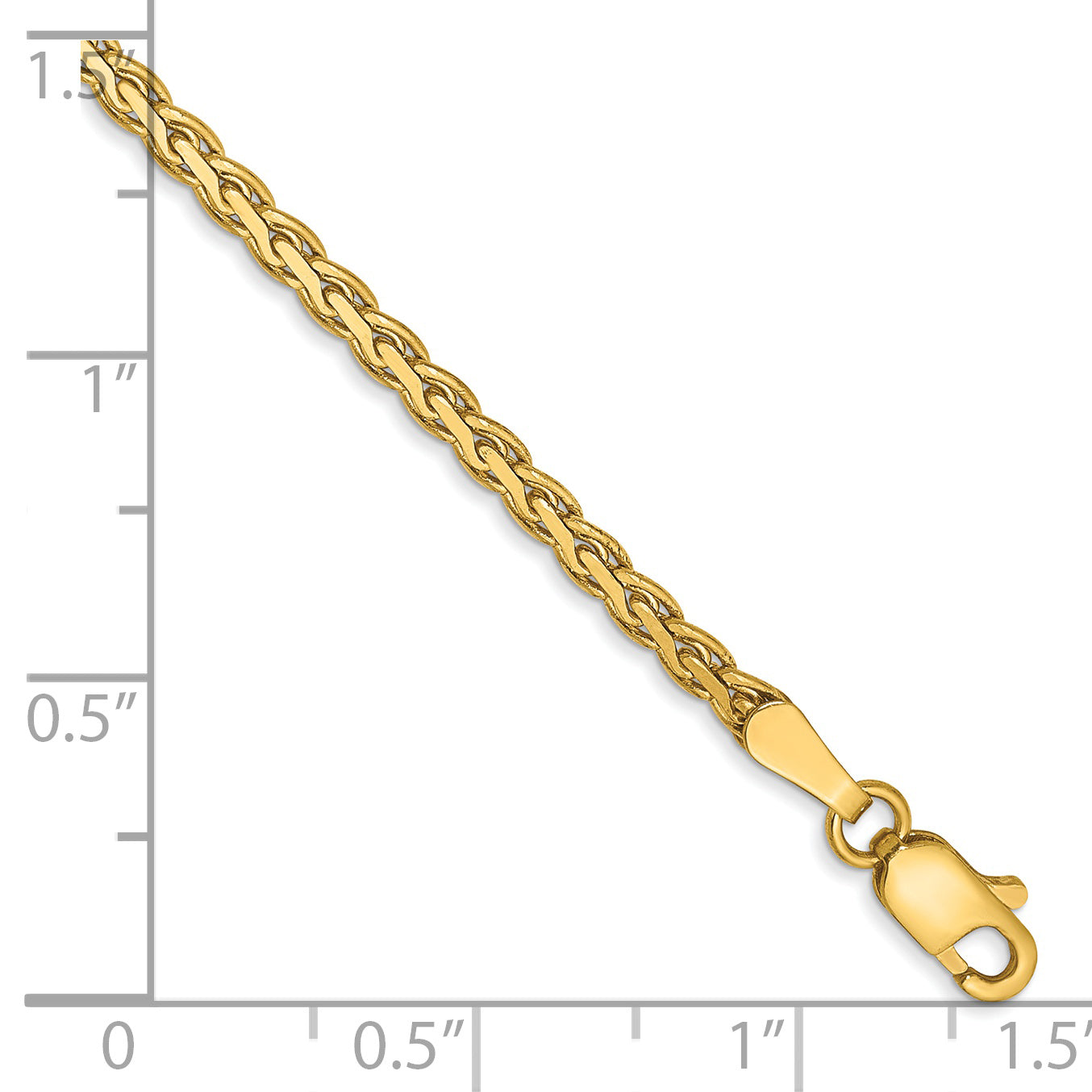 14k 2.3mm Flat Wheat Chain