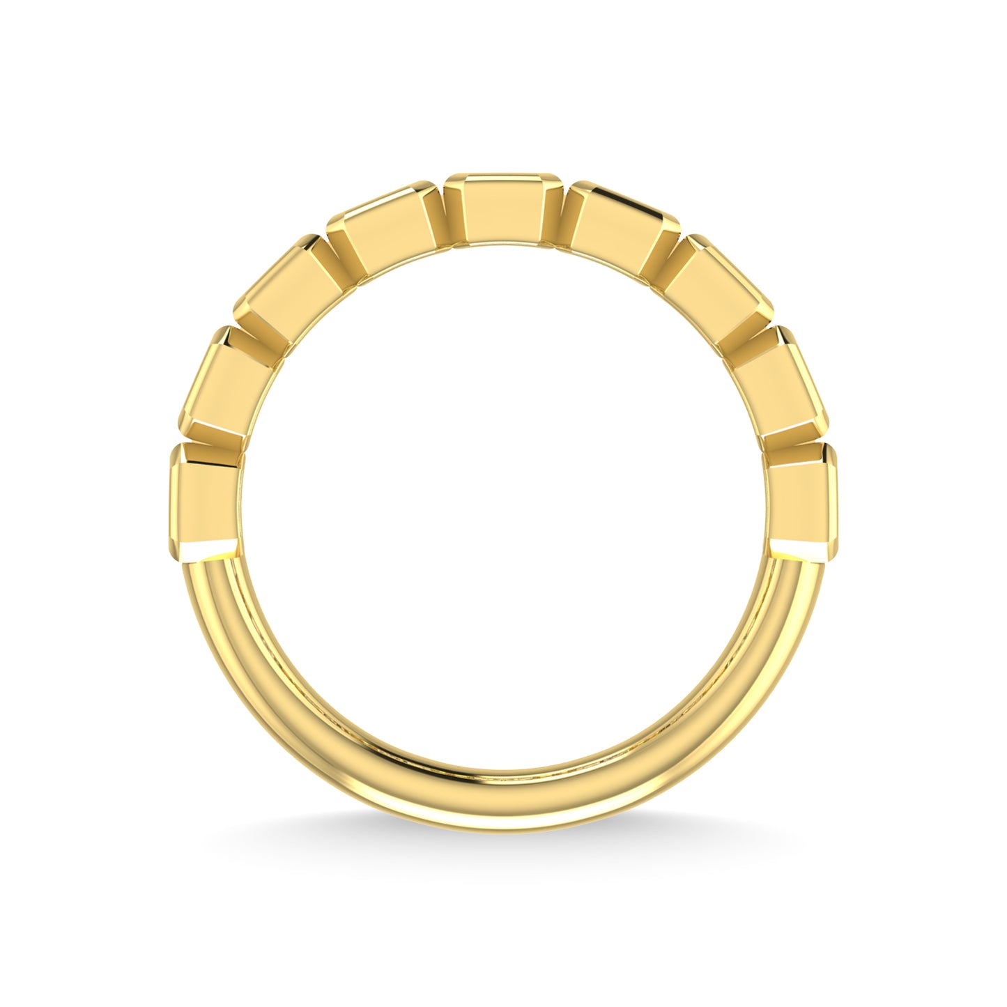 14K Yellow Gold Diamond 1 3/4 Ct.Tw. Emerald Shape Half Way Bezel Band