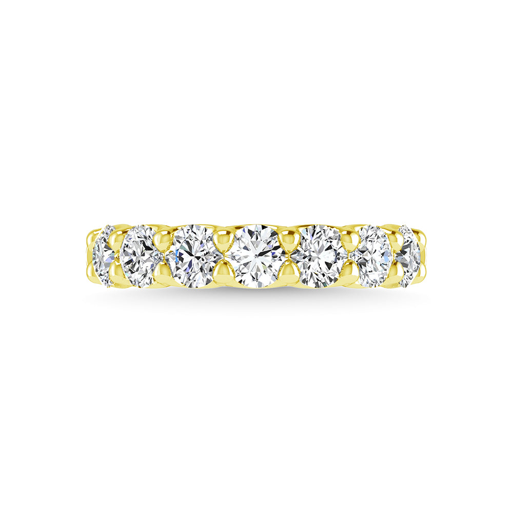 14K White Gold Diamond 5/8 Ct.Tw. Round Shape Half Way Wedding Band (size 6.5)