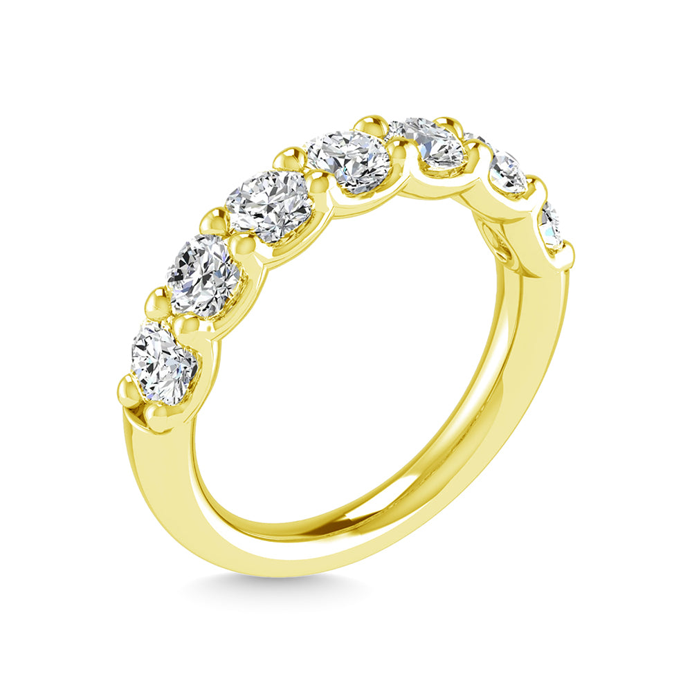 14K White Gold Diamond 7/8 Ct.Tw. Round Shape Half Way Wedding Band (size 6.5)