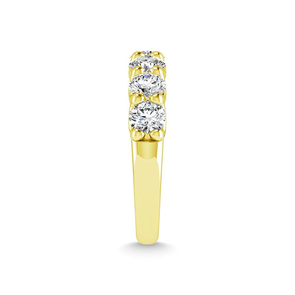 14K White Gold Diamond 7/8 Ct.Tw. Round Shape Half Way Wedding Band (size 6.5)