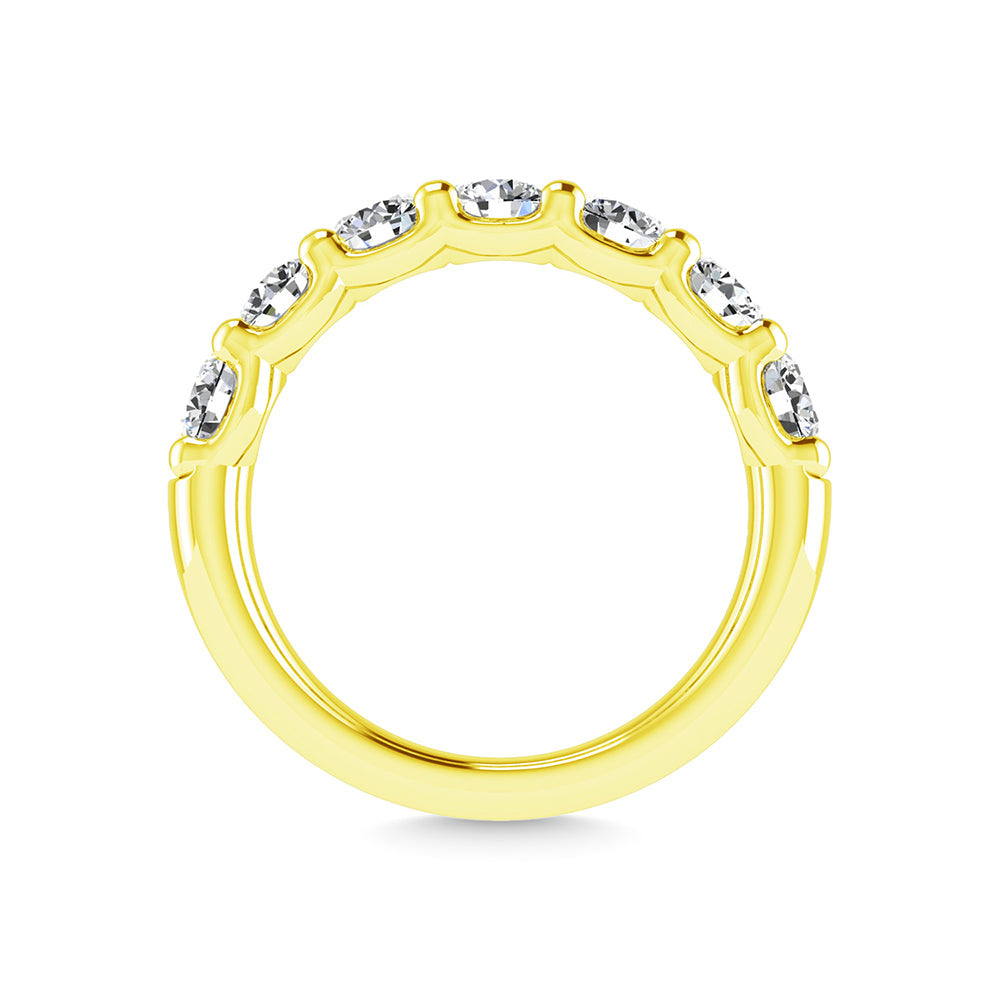 14K White Gold Diamond 7/8 Ct.Tw. Round Shape Half Way Wedding Band (size 6.5)