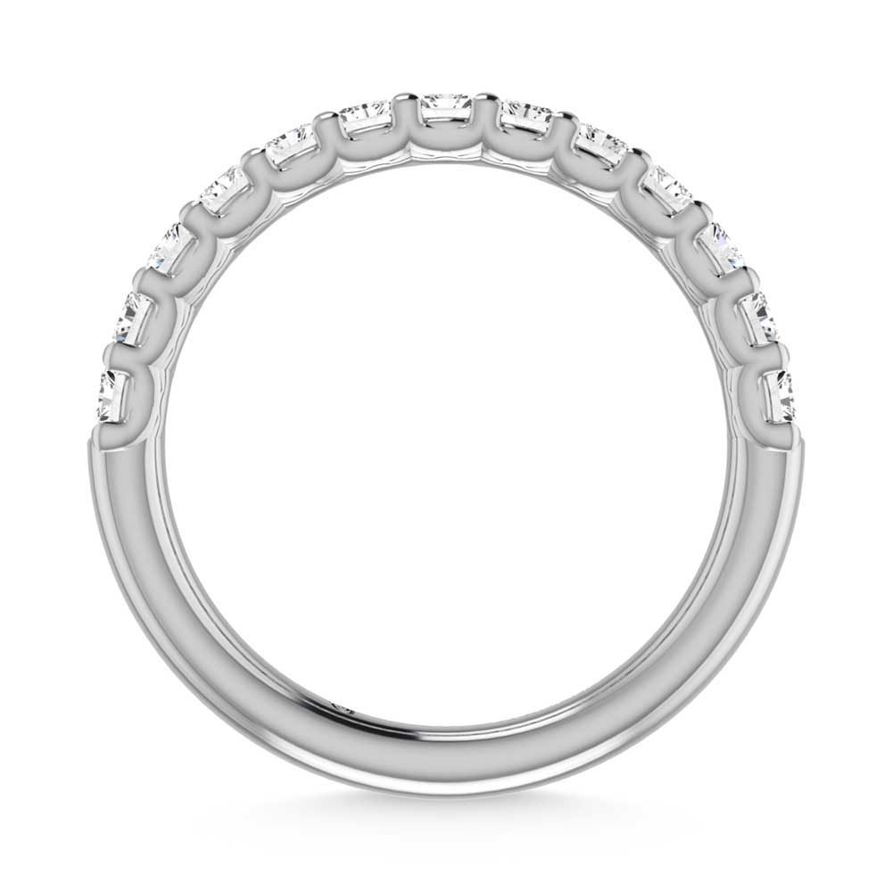 14K White Gold Diamond 2 1/5 Ct.Tw. Radiant Shape Half way Wedding Band