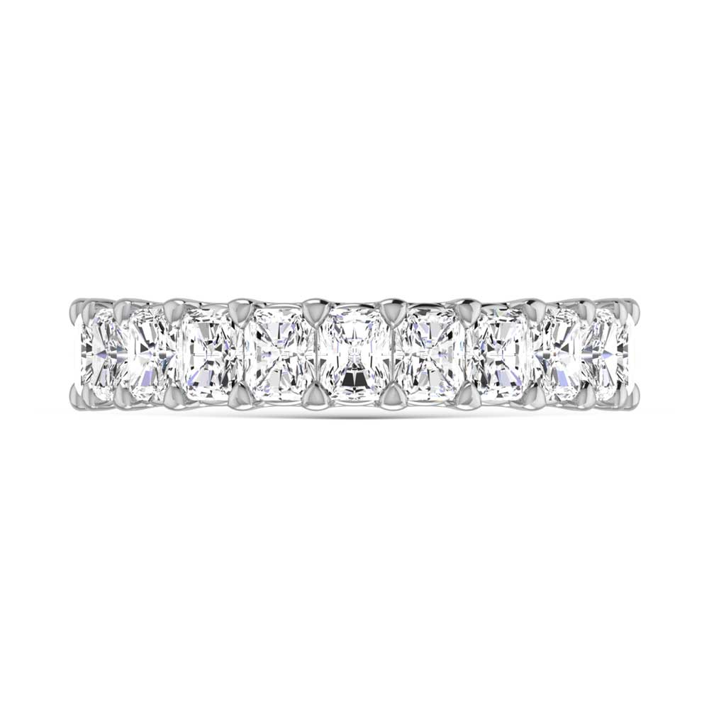 14K White Gold Diamond 3 1/2 Ct.Tw. Radiant Shape Half Way wedding Band (size 6.5)