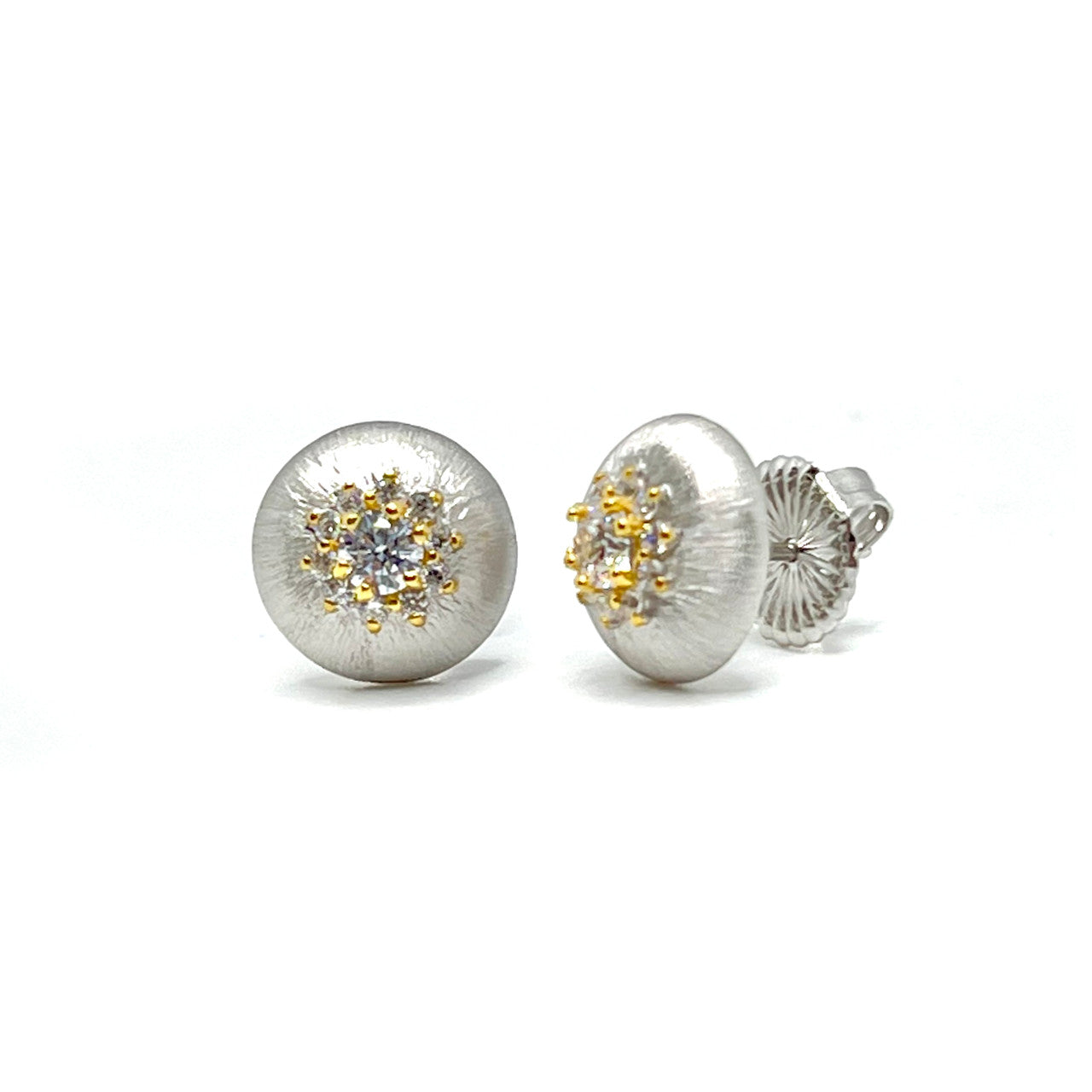 .50ct Round Halo Button Earrings