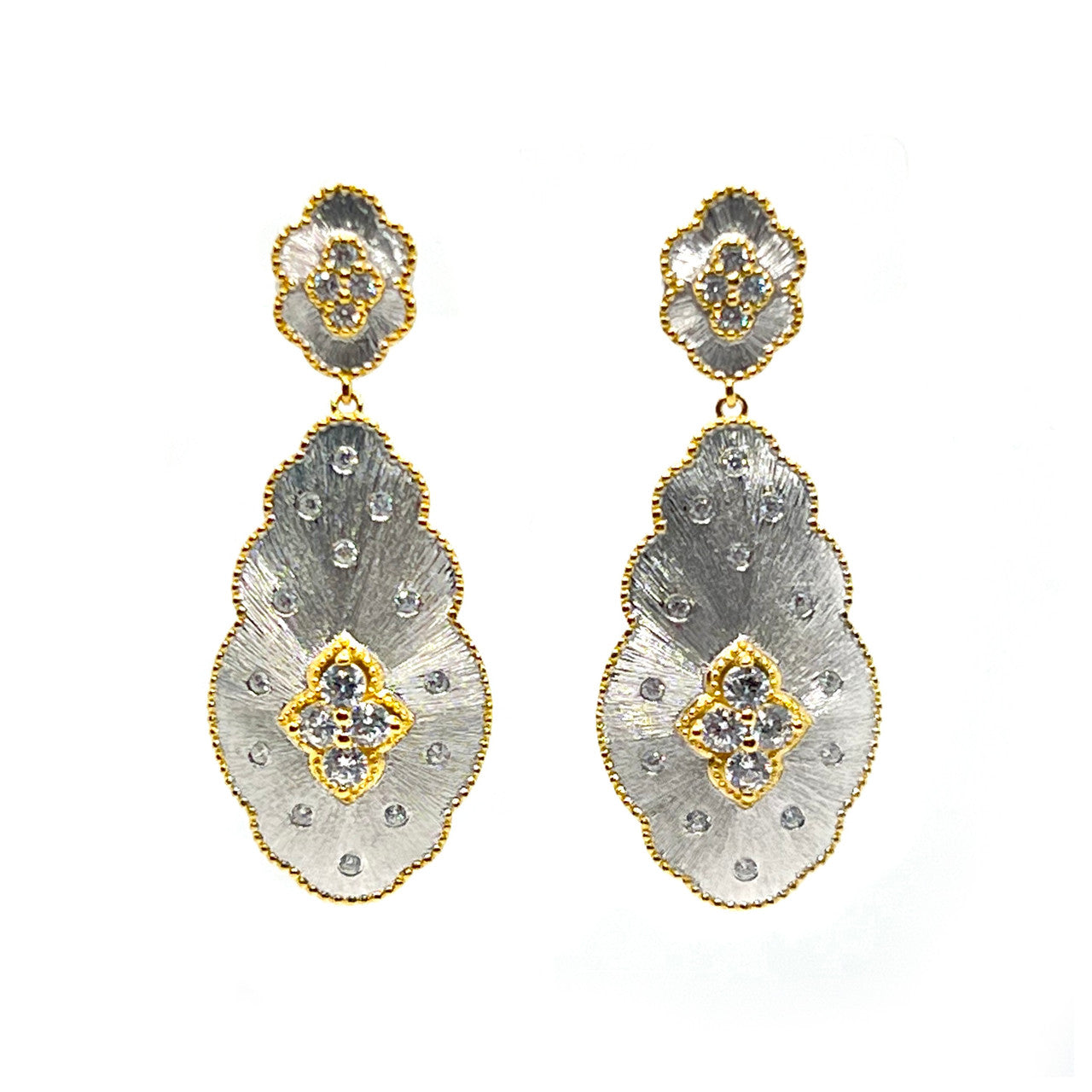 Flower Vermeil Drop Earrings