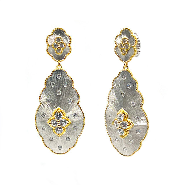 Flower Vermeil Drop Earrings