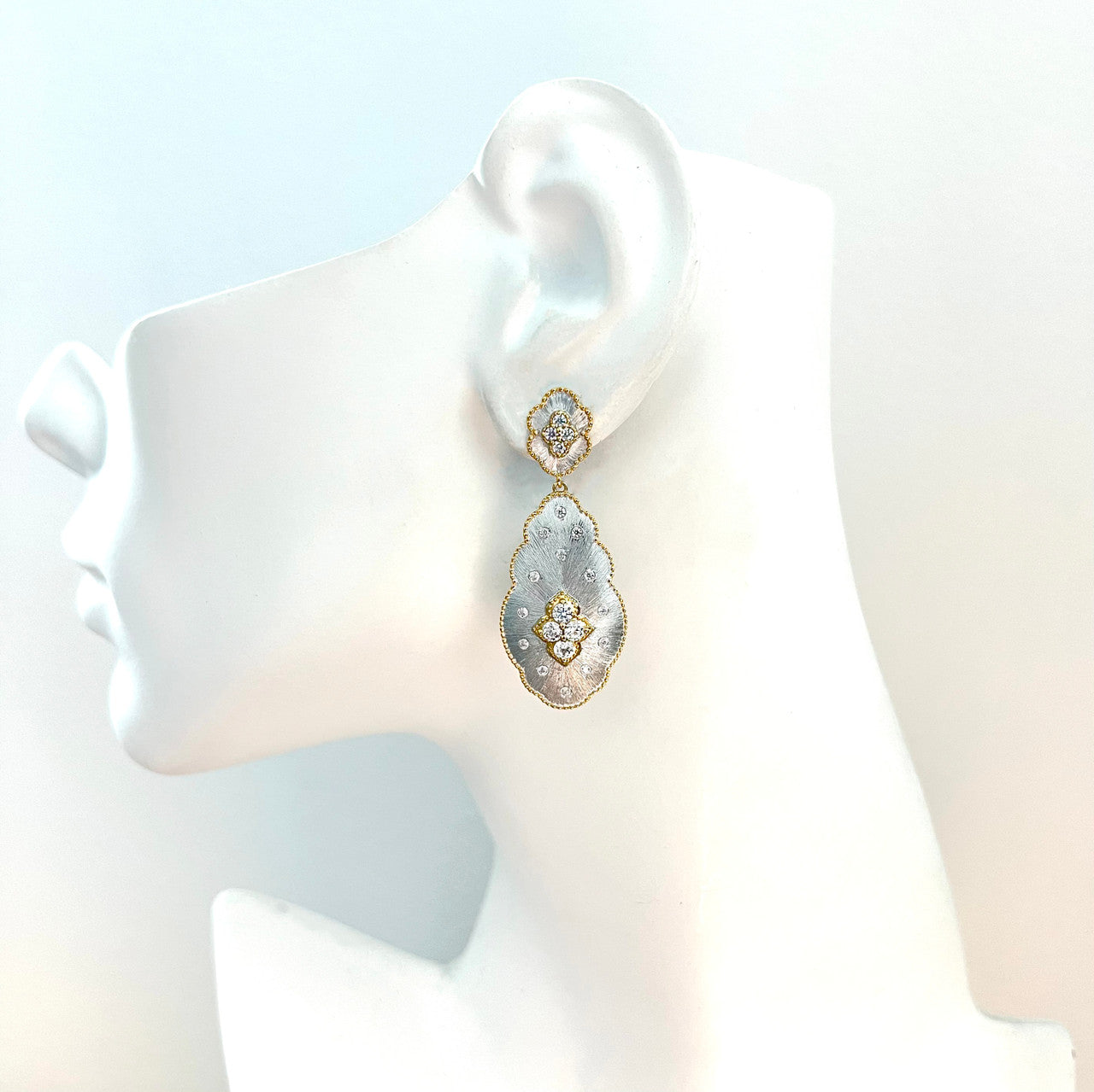 Flower Vermeil Drop Earrings