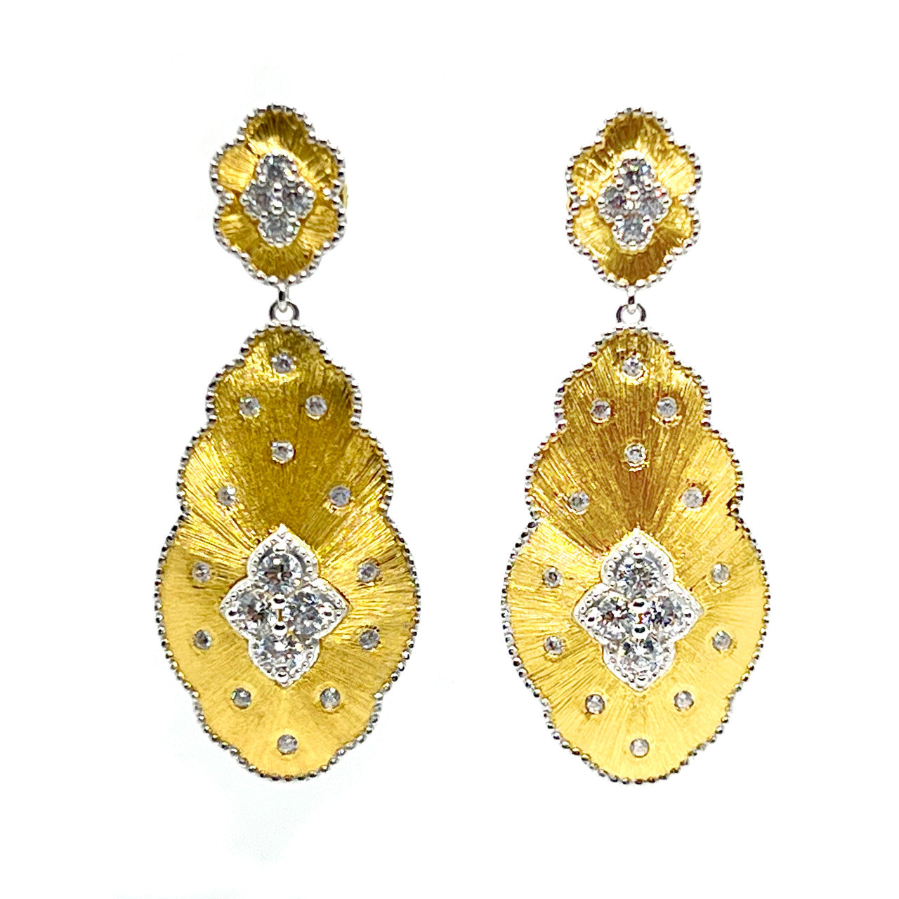 Flower Vermeil Drop Earrings